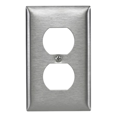 Hubbell Wiring Device-Kellems Wallplates and Boxes, Metallic Plates, 1- Gang, 1) Toggle Opening, 430 Stainless Steel SS8L